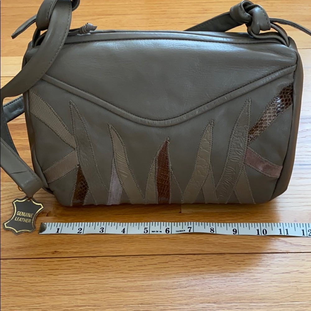Taupe colored leather purse